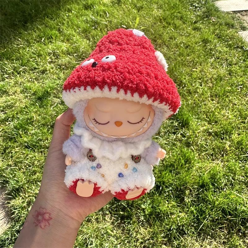 LABUBU Macaron 2-го Поколения Сидящая Виниловая Кукла Одежда - Бесплатная Доставка Clownfish Headpiece