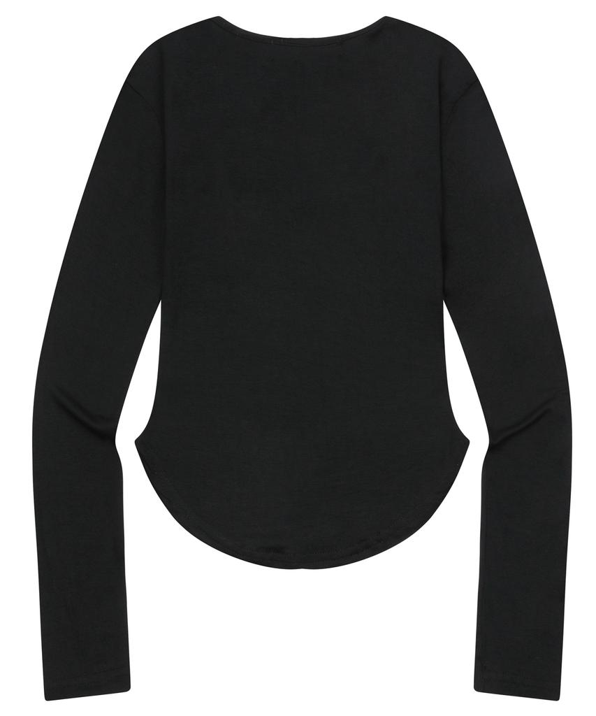 MUCENT Muse Cut U-Neck Rounded Long Sleeve Tee (4 Colors)
