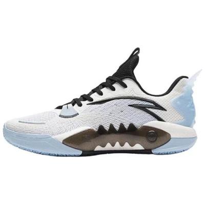 Shock Wave 5 Team Textile, Rubber Slip Resistant And Breathable Low Top Basketball Shoes Men's White Blue Black Sneakers 112411606-2