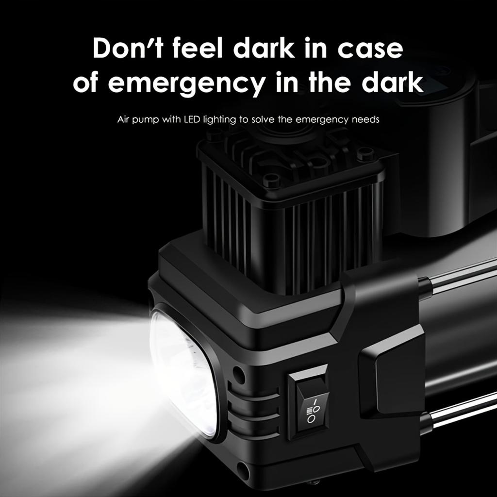 12V 150 PSI Air Compressor Tire Inflator Portable Powerful Dual Cylinder Air Pump, Used For Car Tires, Car Accessories, Automatic Tire Pump