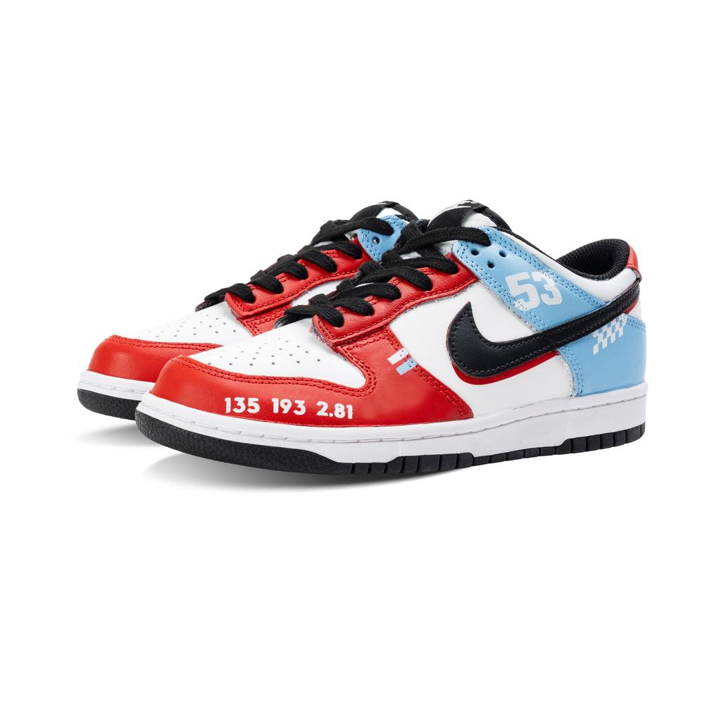 Nike Dunk Slip Resistant Abrasion Resistant Low Top Skateboard Shoes Unisex Red Blue HF5441-100(Team44-)
