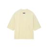 Fear of God Ss24 Ribbed Knit Crew Neck Short Sleeve T-Shirt Unisex Tops Lemon-Cream FG850-070JER-720