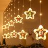 1set Christmas Stars LED String Lights USB Operated Xmas Hanging Lights with Remote Christmas Decorative Lights Indoor Decoratio