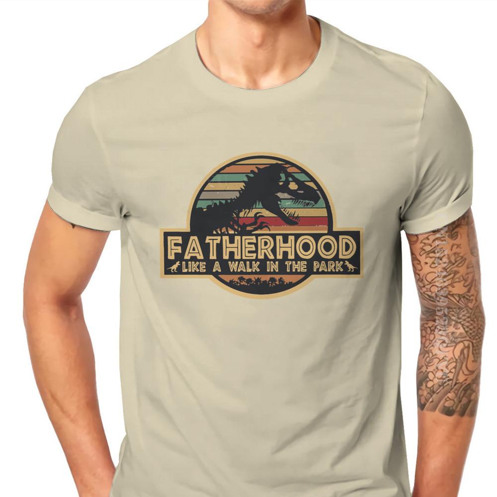Father Day Daddy Grandpa Pure Cotton Tshirts Fatherhood Like A Walk In The Park Elegant Men T Shirts Leisure Men Clothes Ofertas
