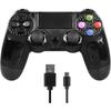 Controller Drahtlos Bluetooth Double Shock Controller Joystick Gamepad für PS4 mit Touchpad und Audioanschluss-schwarz-