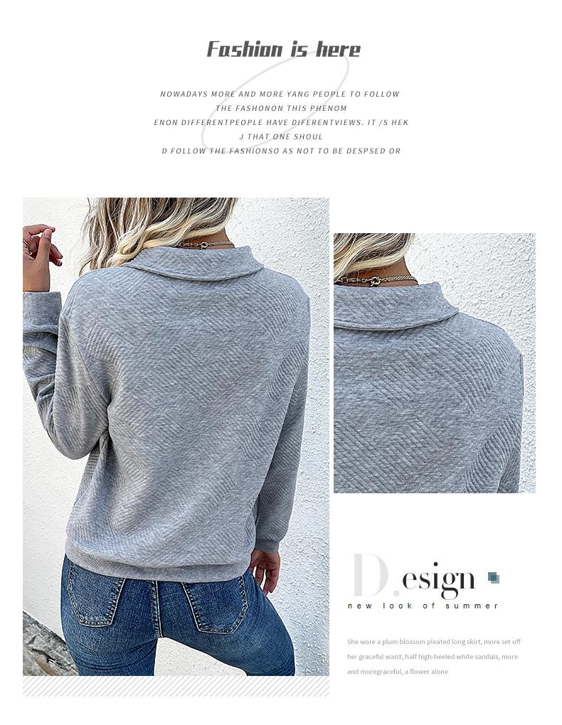 Yiyi's 2025 Women's Half-Zip Pullover Hoodie - New European & American Autumn/Winter Fashion Bestseller
