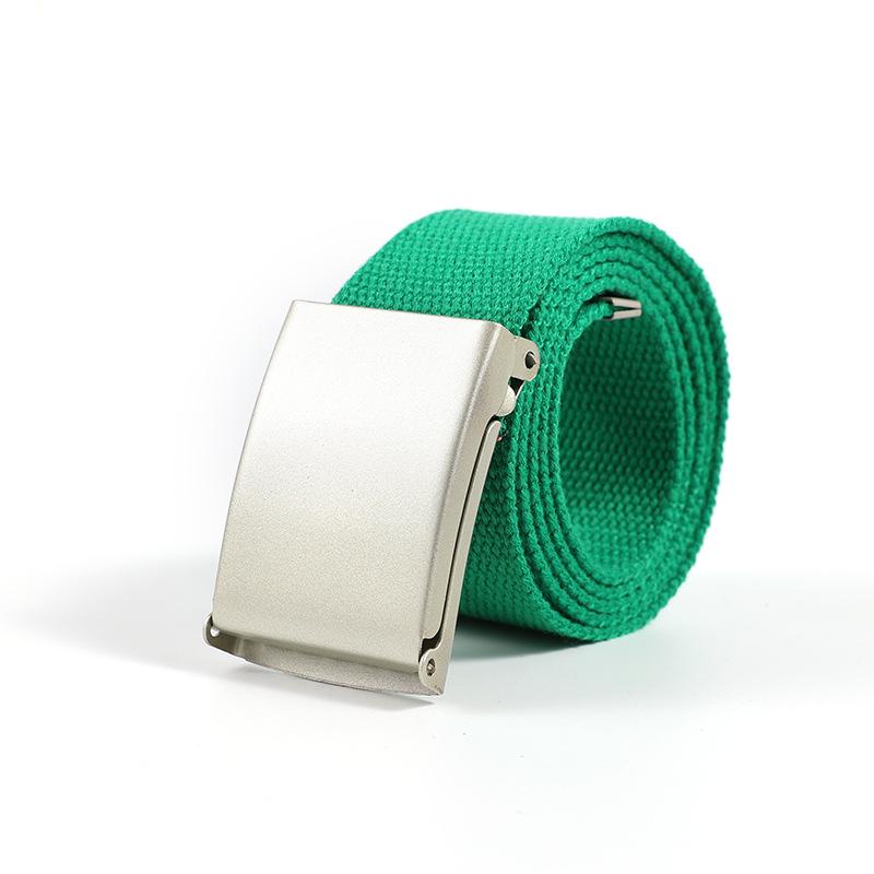Unisex Universal Webbing Belt with Alloy Buckle - No-Hole Candy Colors, Simple & Versatile Design