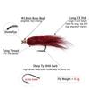 Mosiądz Beadhead Długi Ice Dub Fibre Streamer Fly Baitfish Pstrąg Łosoś Steelhead Lipiec Muchy wędkarskie Przynęty
