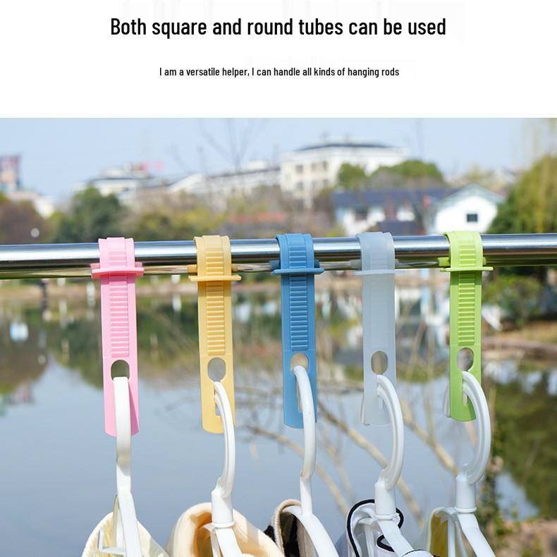 Větruodolný šňůra na prádlo s protiskluzovými háčky a klipy s přezkou pro venkovní sušení