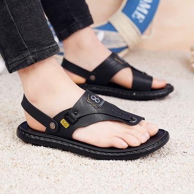 Neue Herren Sandalen Hochwertiges Leder Lässige Sandale Luxus Rutschfest Outdoor Strandschuhe für Herren Sommer Sandalia Männliche Flip-Flops