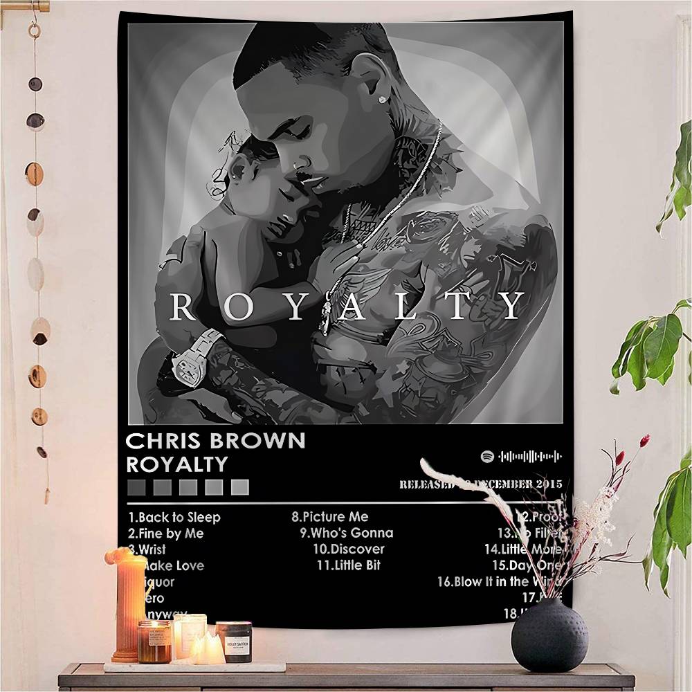 Cchris Bbrown Rapper Diy Wall Tapestry For Living Room Home Dorm Decor Wall Art Decor
