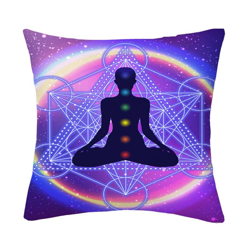 

45x45cm Mandala Buddha Meditation Chakra Cushion Cover Throw Pillows Vintage Religious Yoga Pillowcases Sofa Home Decor 16x16Inch