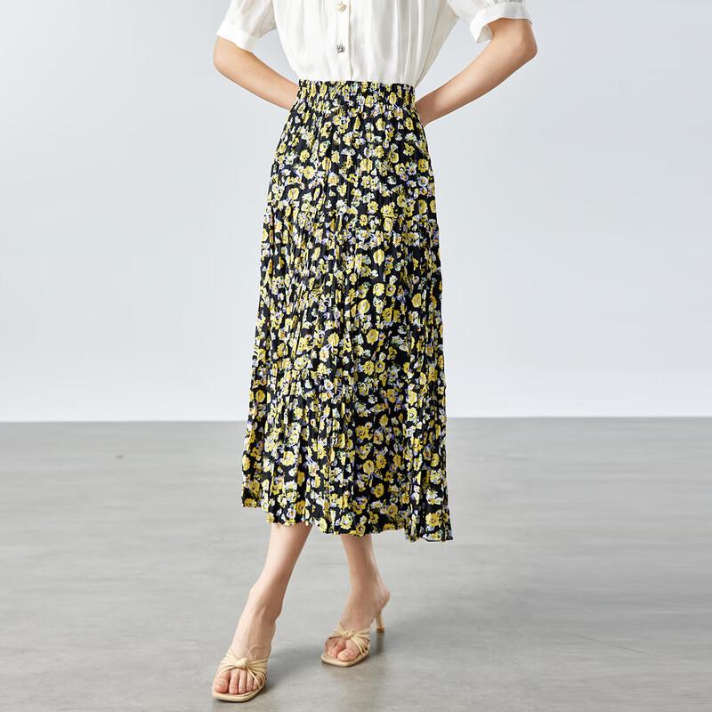 CARBAMMI Floral A-Linien Midi-Rock