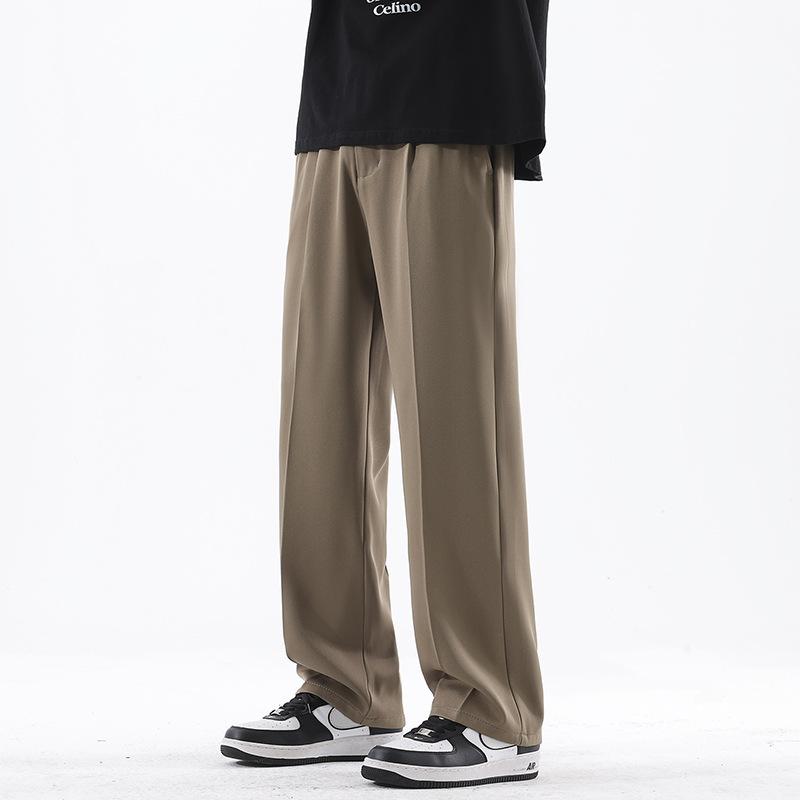 Mingge | Summer new ice silk quick-drying small pants men's loose drape straight light business casual pants