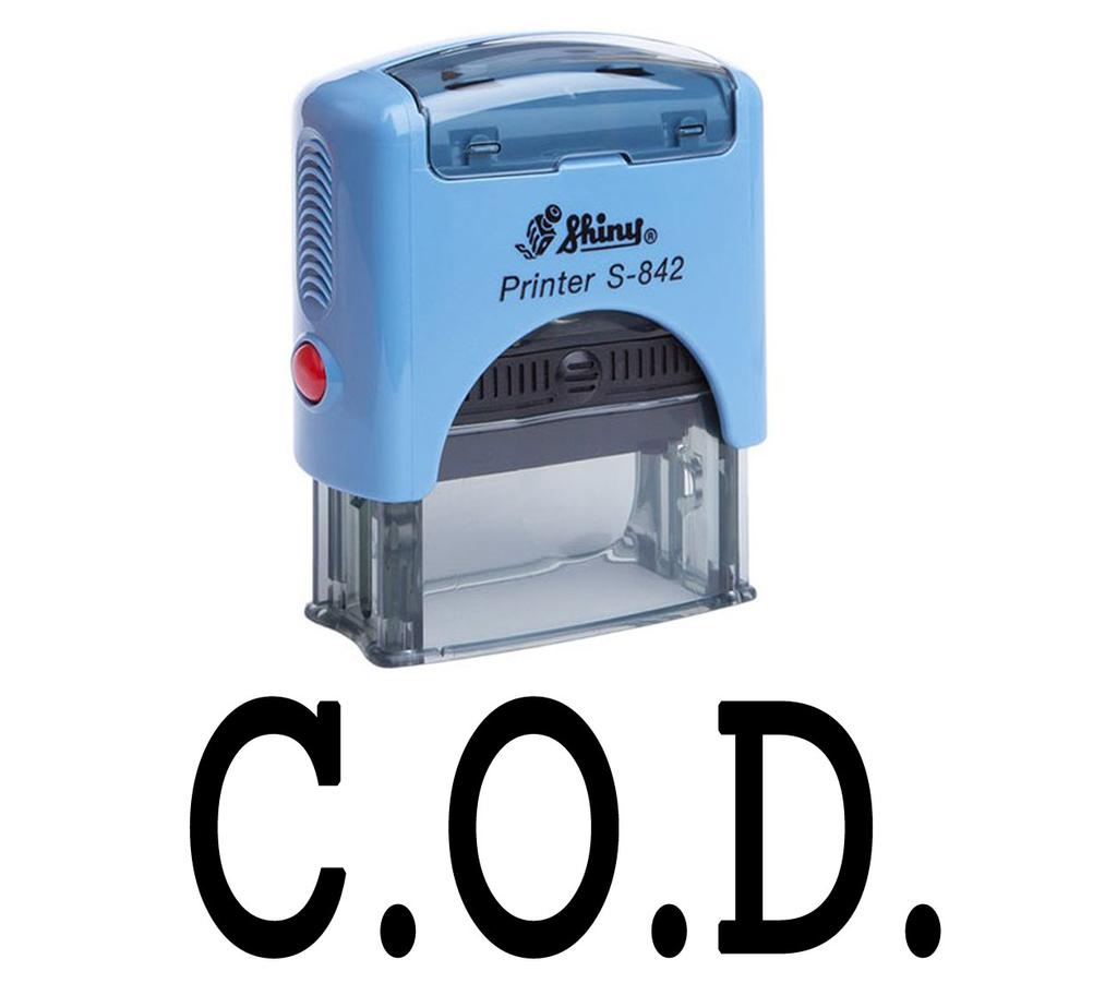 C.O.D Self Inking Rubber Stamp Office Stationary Custom Shiny Stamp
