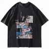 2026 Men Hip‑Hop Streetwear Japanese Anime Cartoon Graphic T‑shirt Unisex Cotton Loose Harajuku Short Sleeve Casual Tops