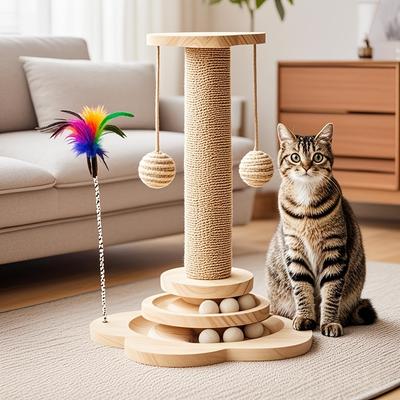Rascador y Torre de Escalada de Múltiples Niveles con Sisal