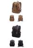 European Retro Double Shoulder Backpack - Waxed Canvas & Genuine Leather for Travel, Outdoor, and Casual Use