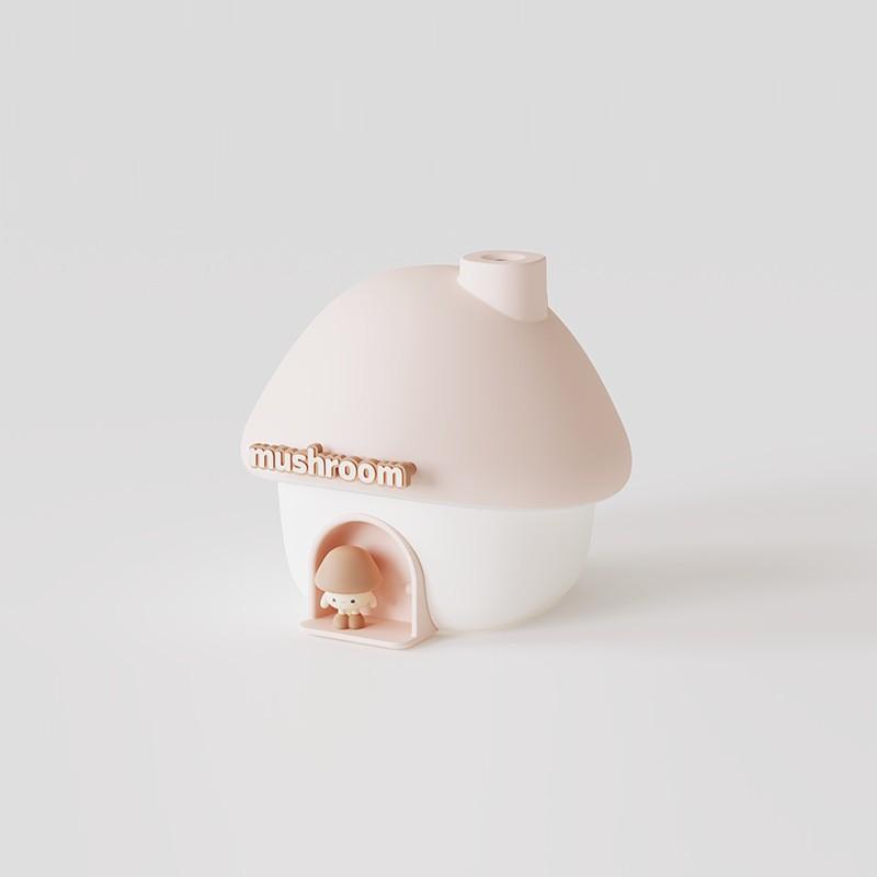 

Cartoon Air 300ml Mini Essential Oil Aroma Diffusers Colorful Lighting Cute Mushroom House Home Ultrasonic Humidifier рожевий