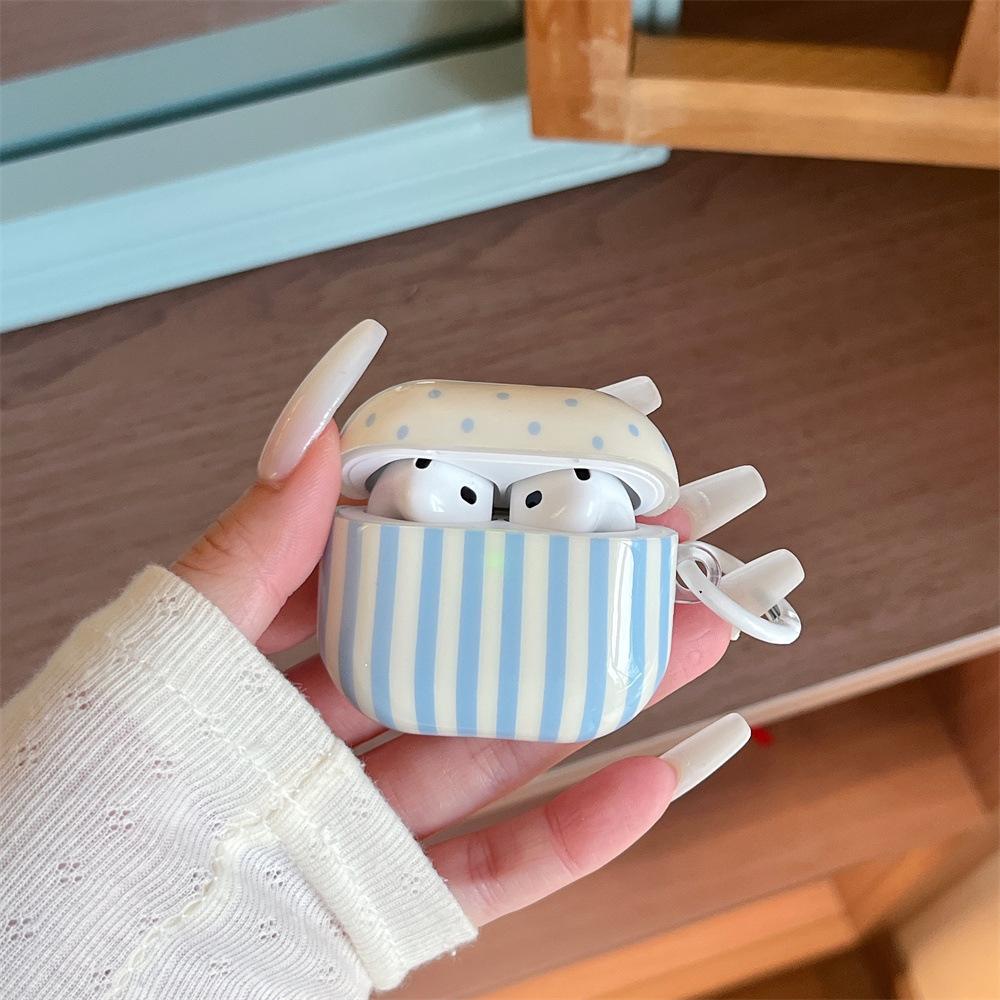 Korean Contrasting Color Polka Dot Earphone Cover for Apple AirPods 1 /1 Generation Flower Pendant Case PRO1/PRO Simple