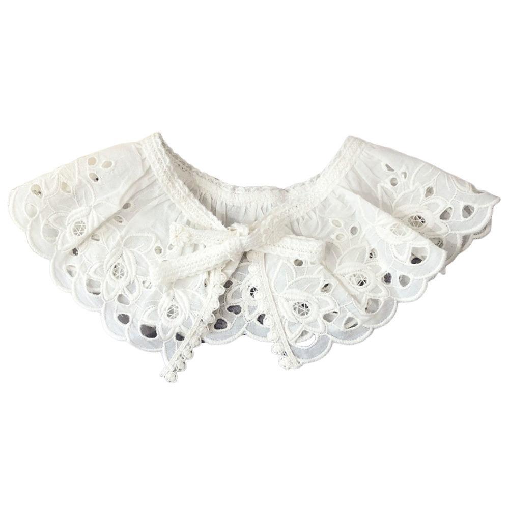 Detachable Kids Girls Lace Scarf Shawl Hollow Embroidered with Shoulder Straps Baby Children Fake Collar 3-8Y