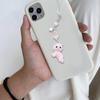 Sweet Phone Chain Strap Lanyard Flocking Cat Bead Pendant Phone Charm Hanging Decoration Cute Phone Accessories