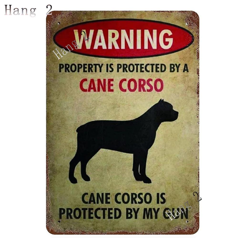 Amantes de Cães Cane Corso Pôster Personalizado do Ano Cão Cane Corso Companhia de Café Decoração de Casa Sinal de Metal para Banheiro Placa de Arte para Casa 8x12 Polegadas