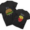 Burger and Fries Best Friends Matching Couple T-Shirt, Men's and Women's Sizes (MAC-80444)