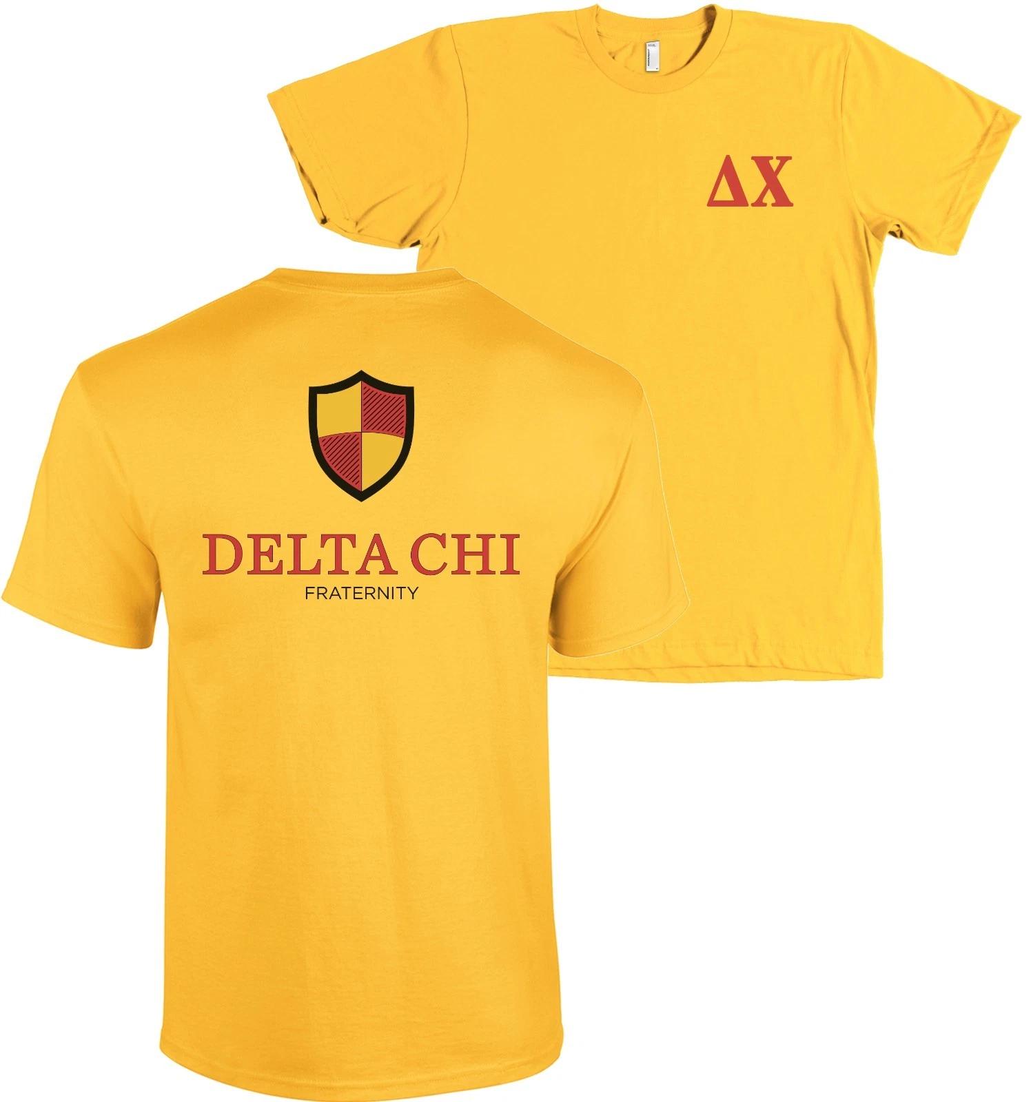 Delta Chi Fraternity Crest Bella + Canvas DX Gold T Shirt NEW S