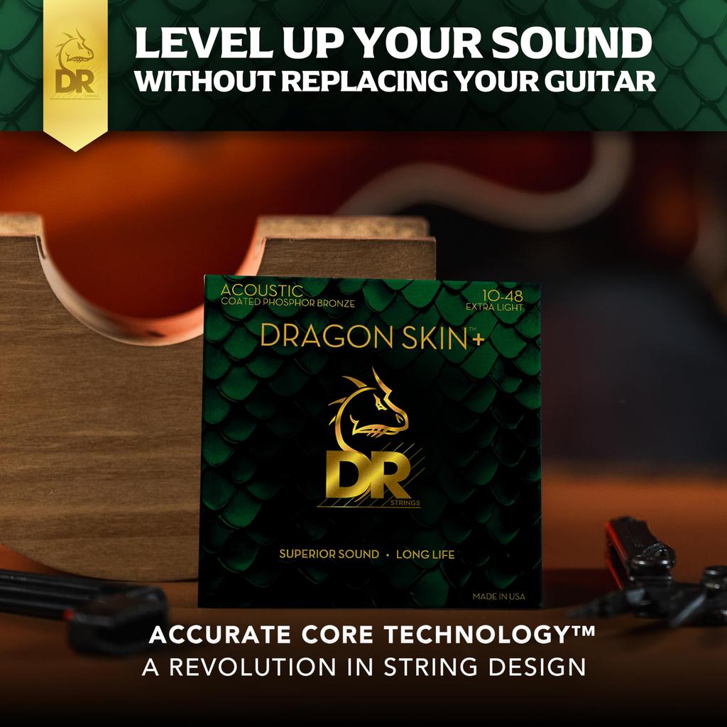 DR Strings Acoustic Guitar Strings DRAGON Phosphor Bronze SKIN+ DAP-10