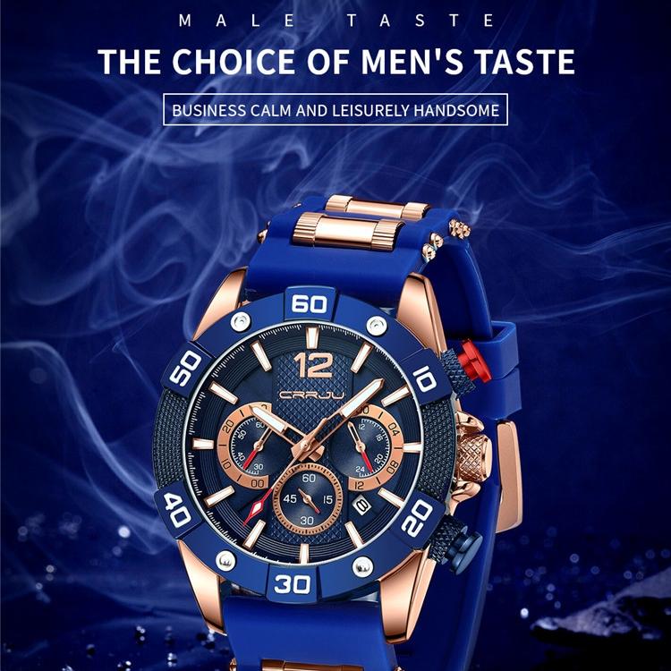 CRRJU2292L New Men's Fashion Watch Six-pin Belt Business Watch Calendar Atmosphere
