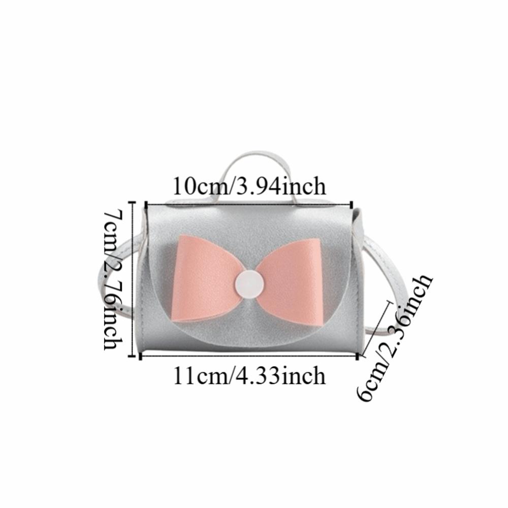 Party Cute Bowknot Crossbody Bag Trendy PU Material Single Shoulder Bag Small Size Cartoon Design Square Bag Women