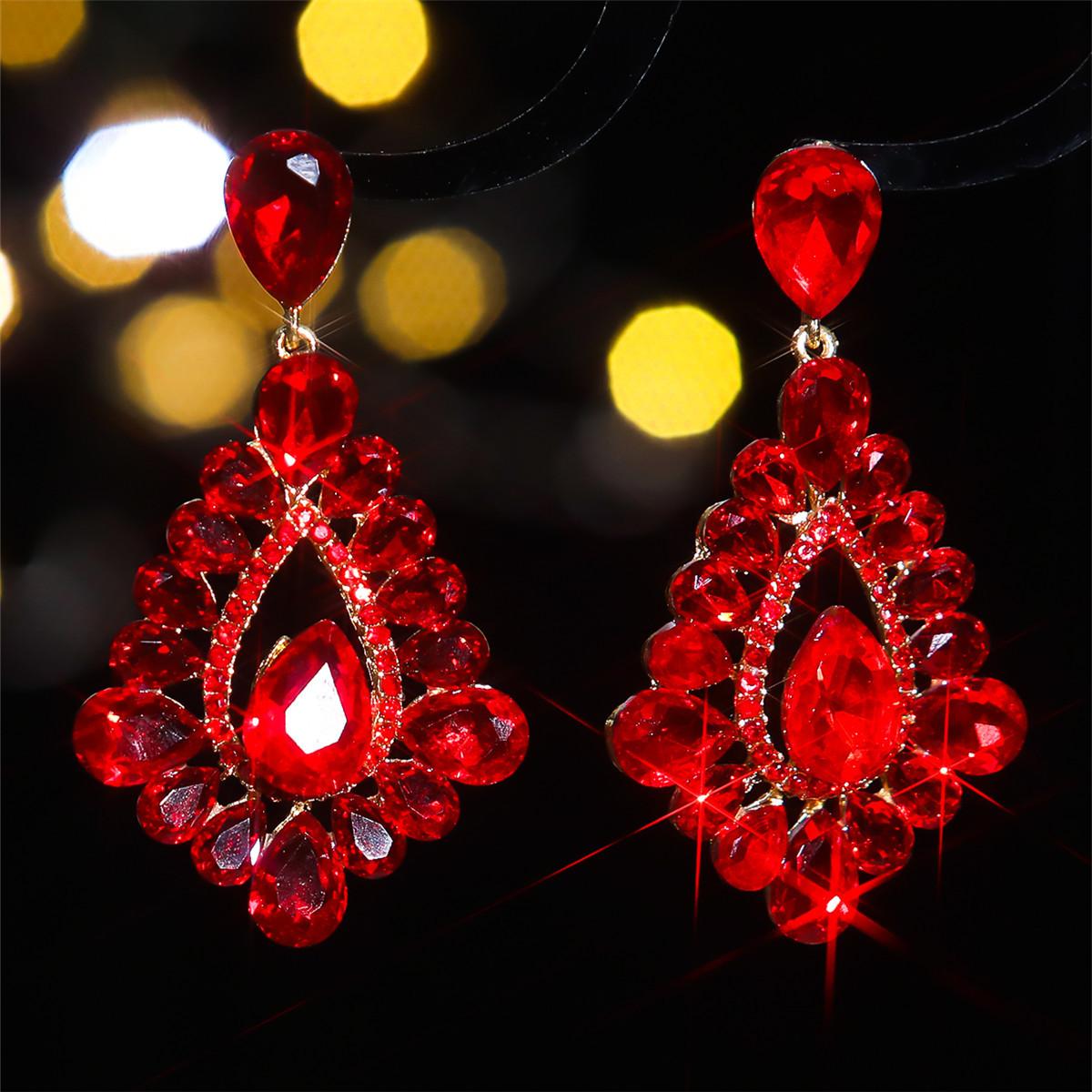 

Модные красочные блестящие серьги с кристаллами, персонализированные преувеличенные серьги-капли, балетные женские серьги, 1 пара