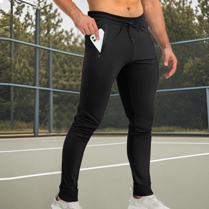 New Men's Casual Sports Trousers Spring and Summer Breathable Pearl Cotton Slim-fit Fitness Pants