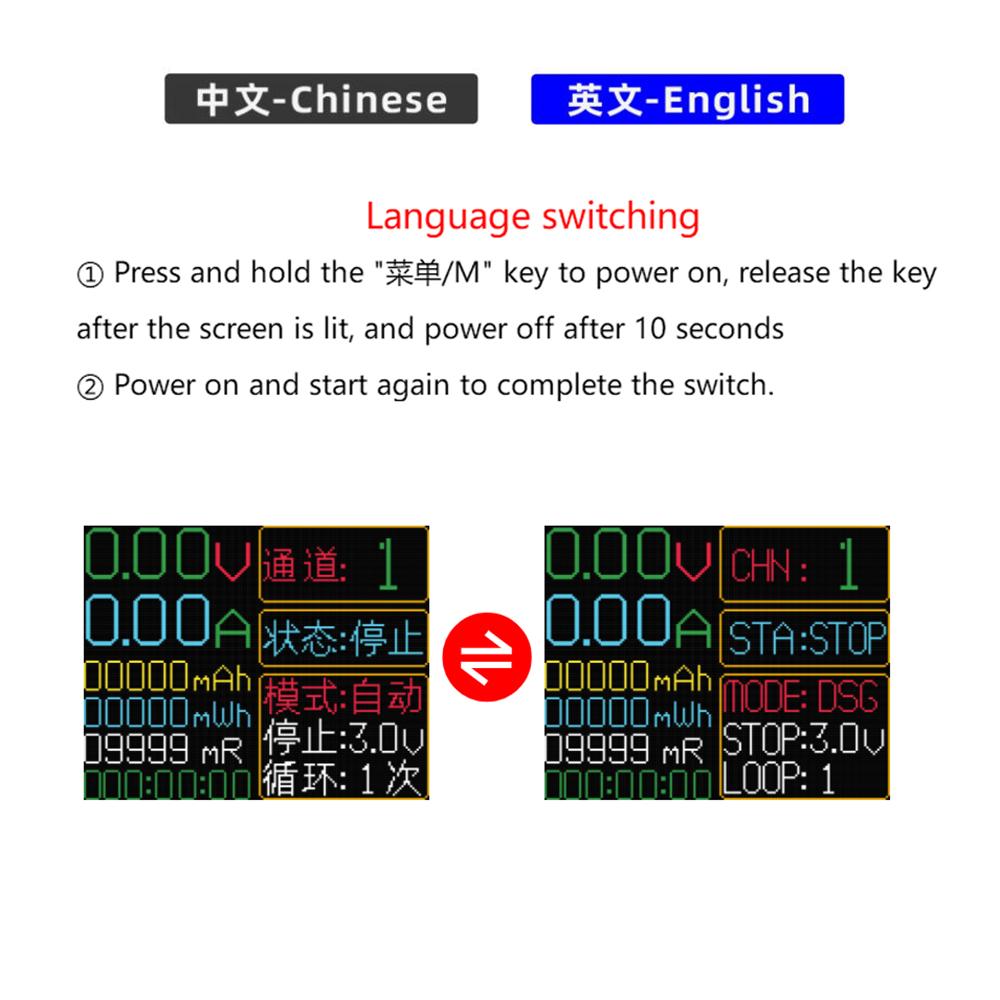 1.77-inch Color Screen 21700/18650 Battery Capacity Internal Resistance Tester Charge/Discharge Battery Tester Digital Display