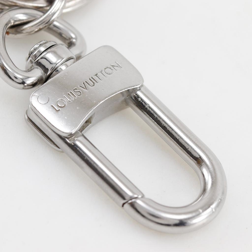 LOUIS VUITTON Keychain Slim Dragonne key ring M01189 Taigalama yellow Monogram canvas/Taiga unisex Used