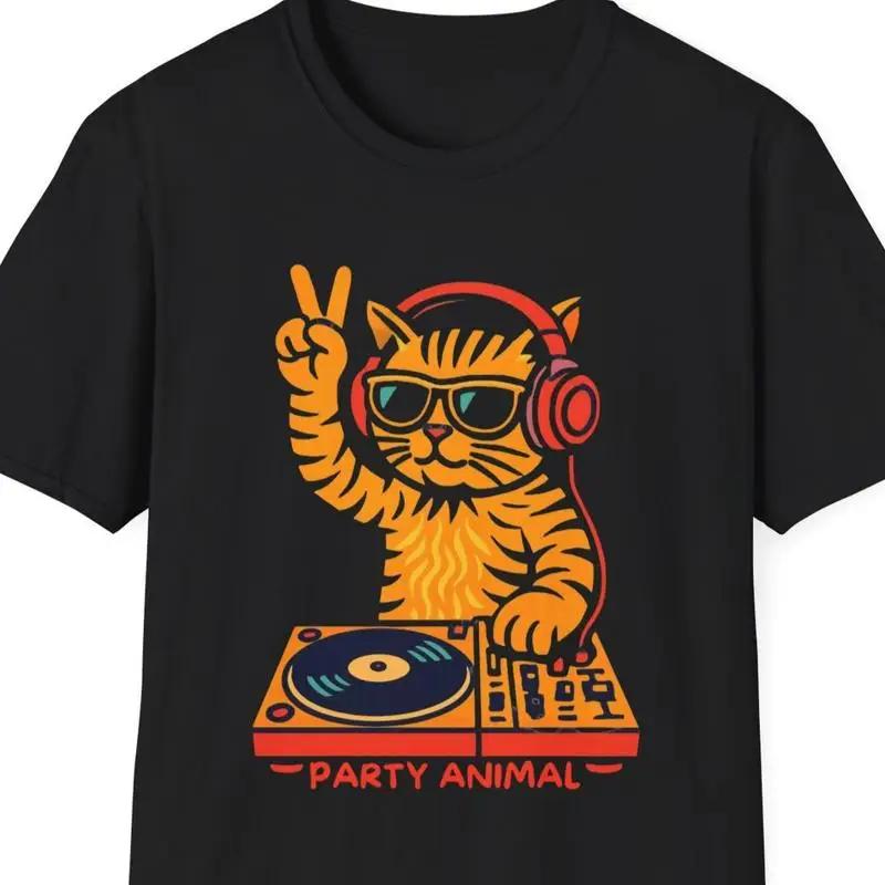 Dj Cat T Shirt Cute Music Lover Funny Pet Party Wear