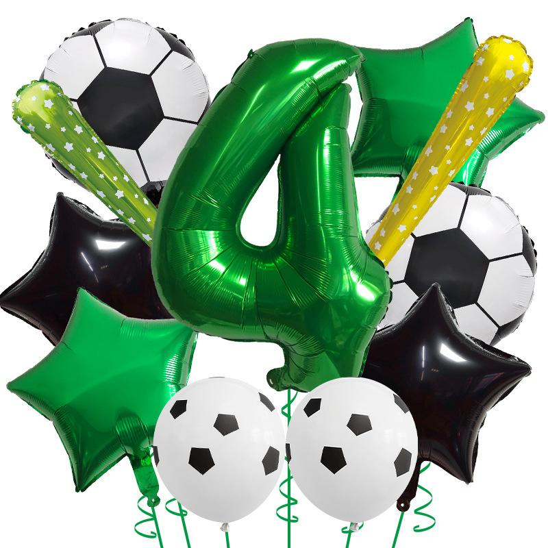Competition Green Yin Football Series Aluminum Film Balloon Set Fuel Stick Sports Party Scene Arrangement Decorative Balloons