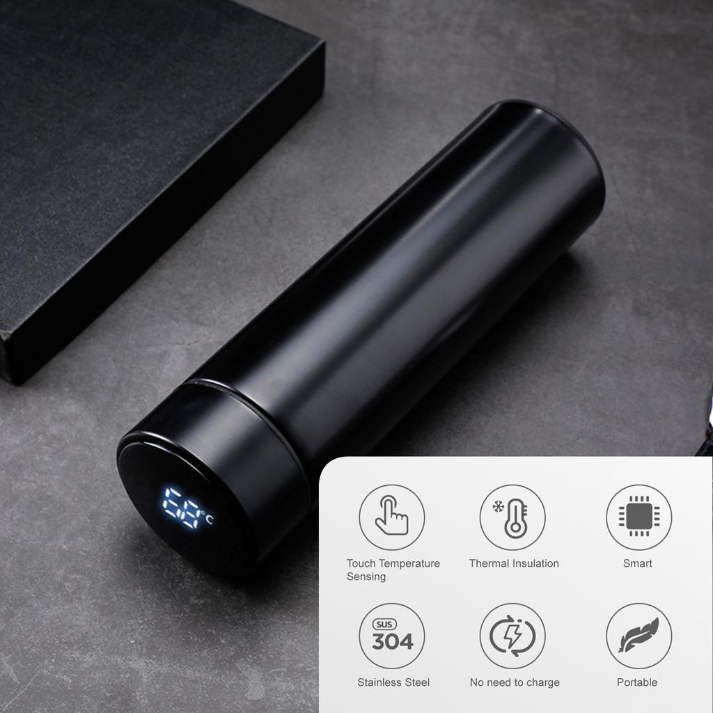 480ml Intelligent Temperature LED Display Vacuum Insulated Water Bottle Stainless Steel Leak Proof