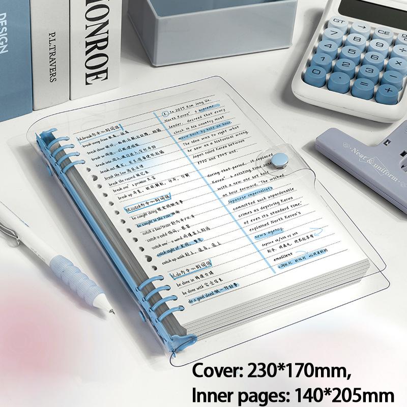 

Съемный ПВХ-блокнот 120 листов Водонепроницаемая папка Легко носить Формат A5 и B5 5 цветов