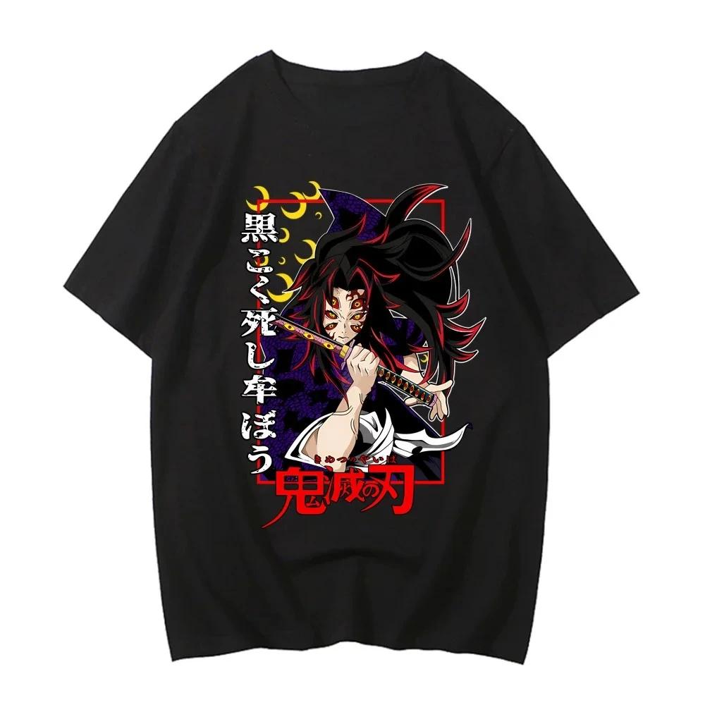 Japan Anime Demon Slayer Graphic Print T-shirt Men Women Loose Casual Oversized Cotton Comfortable Soft Top Streetwear Harajuku Fashion Summer New Tee
