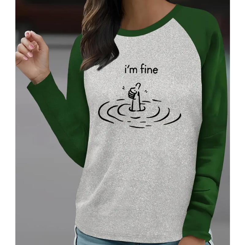 2025 Autumn & Winter Women's New Casual Crew Neck Long Sleeve Top 3D Graffiti Pattern