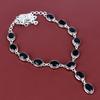 Fasetterat svart onyxhalsband ädelsten handgjort halsband designhalsband 925 sterlingsilverhalsband justerbar kedja halsband presenter till mamma