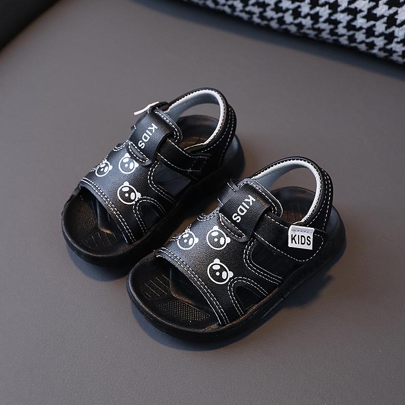 Summer Unisex Toddler Cartoon Beach Sandals Soft Sole Non-slip First Walkers 22 чёрный