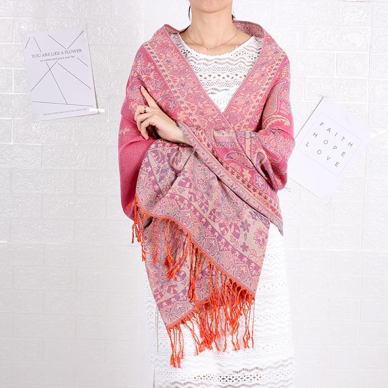 Cashew Nut Long Towel Jacquard, Shawl Scarf Women's Dual-Use Headscarf