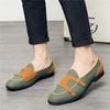 Trend Nieuwe Witte Groene Canvas Monk Strap Rijschoenen Voor Mannen Formeel Avond Bruiloft Kantoor Schoenen Sapato Social Masculino