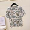 Large Size Short-sleeved T-shirt Women's Summer Korean Version of Loose Printed Round Neck T-shirt Women