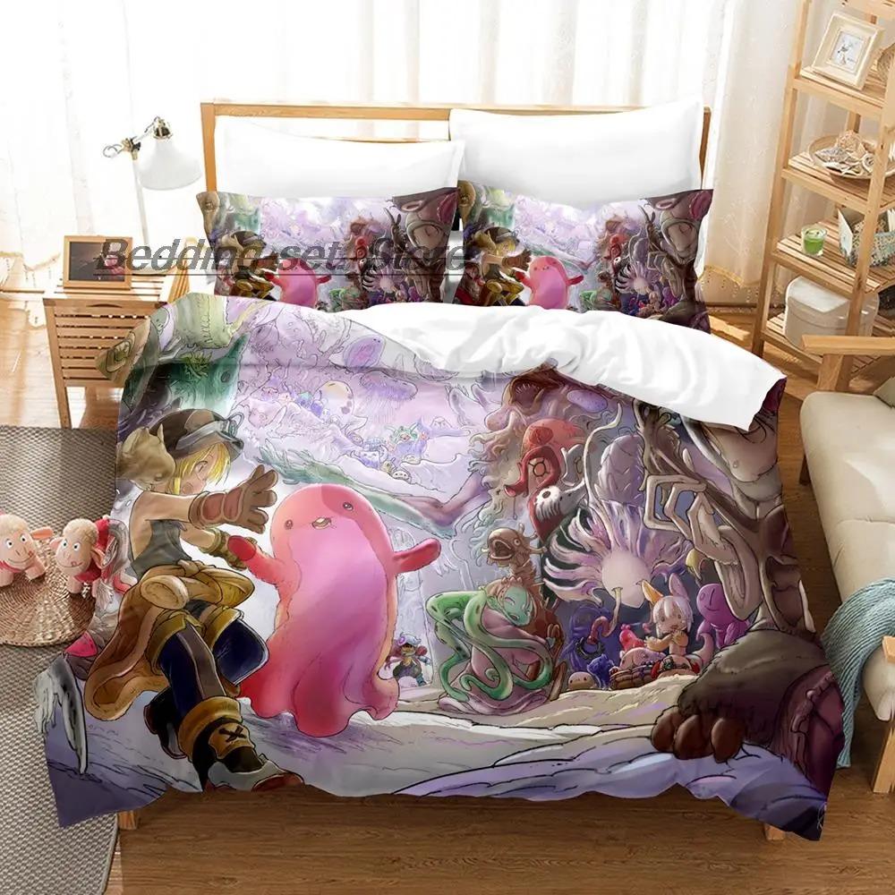 New Made In Abyss Bedding Set Single Twin Full Queen King Size Bed Set Aldult Kid Bedroom Duvetcover Sets 3D Anime Bed Sheet Set