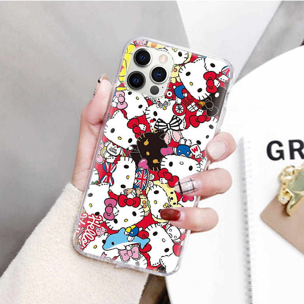 

JZ19 Hello Kitty Прозрачный чехол для Samsung A04 A14 A23 M33 M53 Realme 10 9 C35 C55 VIVO Y02 X80 Infinix Hot 30 Note 11 Tecno Spark 8P Pro Infinix Smart 6 арлекин