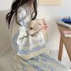 Sweet, Fresh, and Retro Striped Floral Nightgown and Pajamas for Women: Long-Sleeve Bathrobe and Loungewear for Spring and Fall